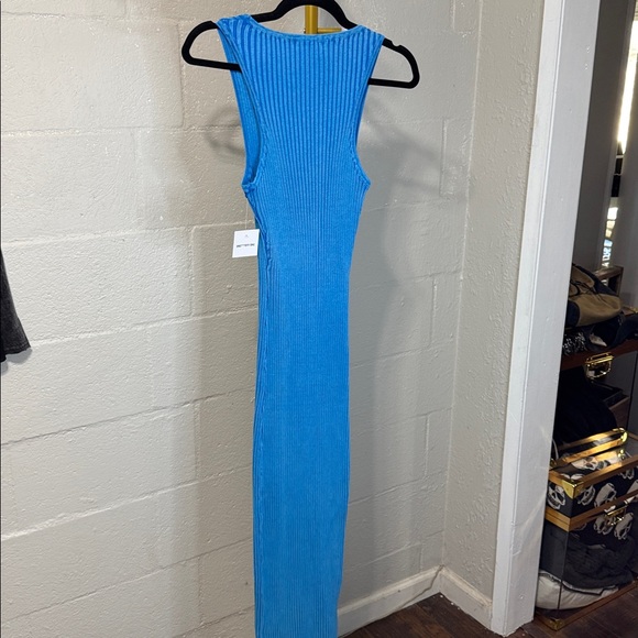 Better Be Vibrant Blue Ribbed Maxi Dress - Picture 3 of 5